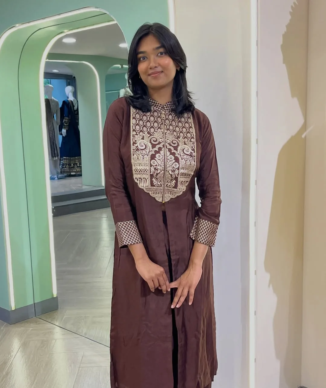 Aqua Bloom Anarkali by Mira Apparels